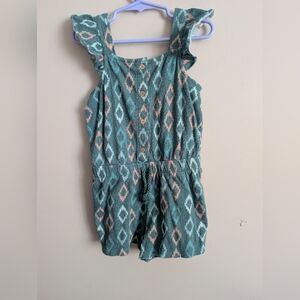 Carter's Teal and Peach Patterned Romper